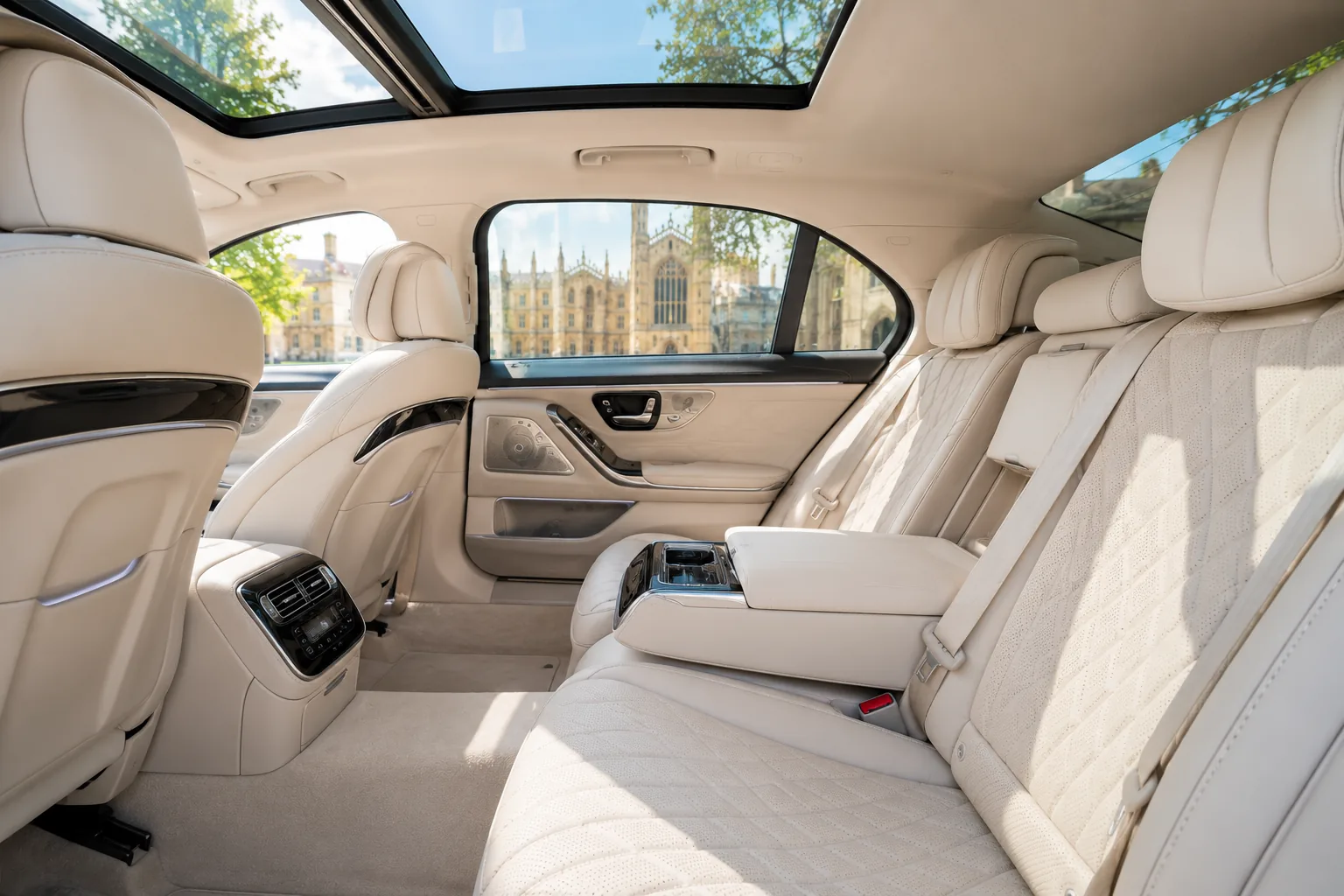 Executive Line Chauffeurs luxury Mercedes vehicle interior — leather seats and premium finish